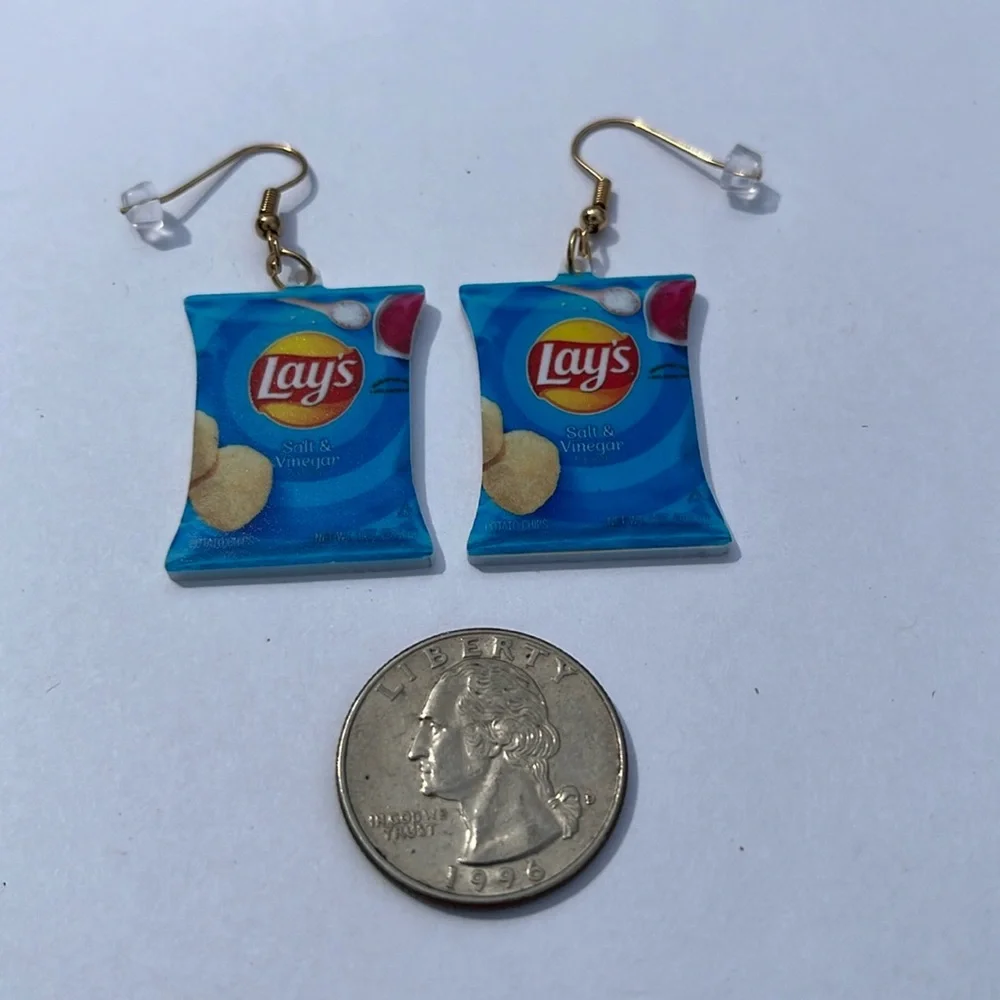 Earrings‎ Dangle Lays Chips Snacks Costume gift mom daughter granddaughter